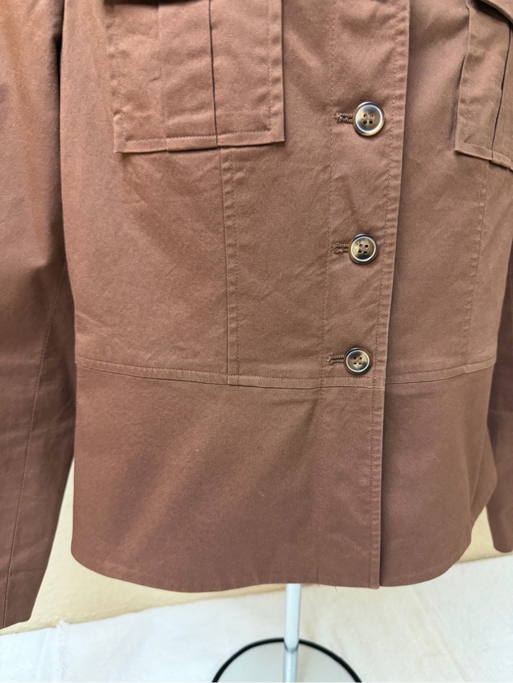 4/$20 Apostrophe Brown Utility Jacket with Button Front - Picture 3 of 7